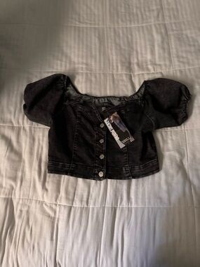 Women’s Black Denim Crop Top